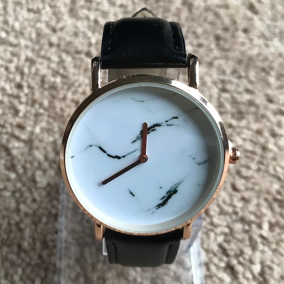 Other - Women Watch Stone Marble Face Gold Case Black